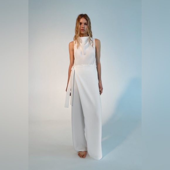 Zara jumpsuit white romper kaftan - Picture 6 of 13